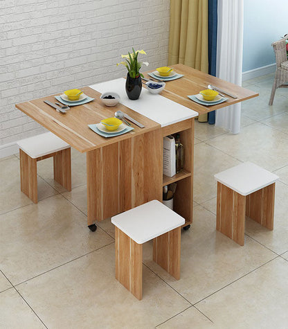 Table Pliable Moderne Multifonctionnelle Avec 4 Chaises