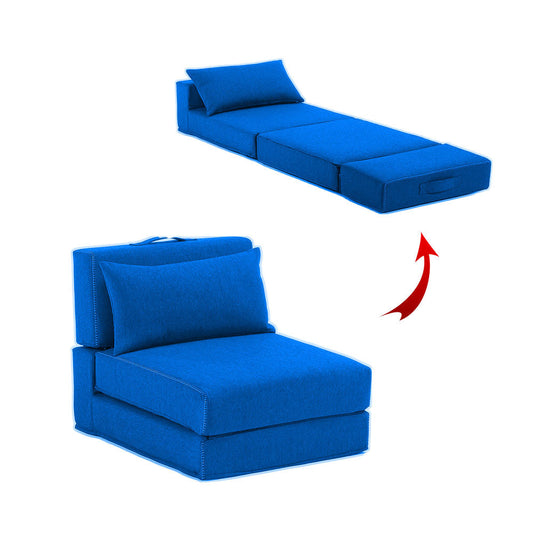 Fauteuil Lit Pliable Avec Coussin Couleur bleu
