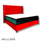 Lit Capitonné Tissu Anti-taches Haute Qualité Rouge