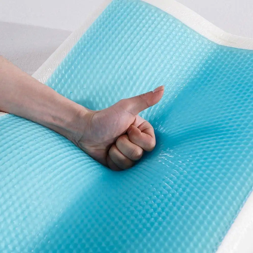 Oreiller Ergonomique Courbée Viscogel en Mousse à Mémoire de Forme et Gel Ultra Rafraîchissant