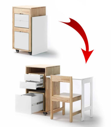 Bureau Pliant Économiseur D’espace 3 En 1