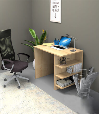 Bureau Junior Avec 3 Étagères De Rangement Couleur Chêne