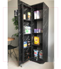 Armoire de cuisine multi-rangements -noir marbre-